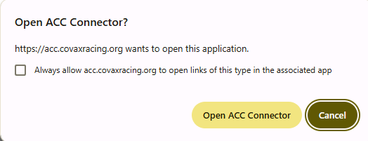 Open ACC Connector warning