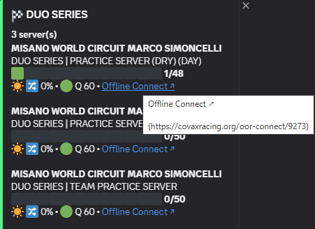 Clicking the Offline Connect link in Discord