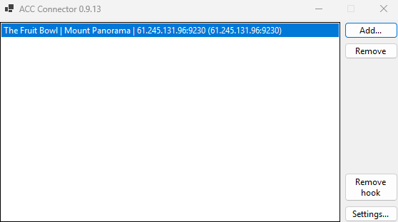 Server added in ACC Connector